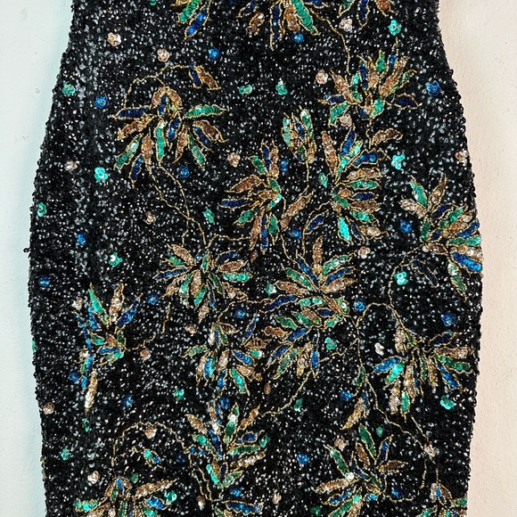 Vintage 50’s 60’sGene Shelly's Womens Sequin Dress 100% Wool Floral Pattern - Picture 7 of 10